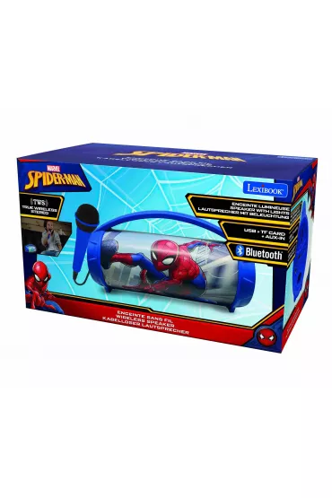 Spider Boo Box Spiderman Głośnik z mikrofonem Boombox Spider Man Lexibook BTP585SPZ ...