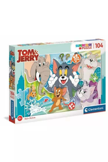 Puzzle 104 el. SuperColor. Tom & Jerry Clementoni | TaniaKsiazka.pl