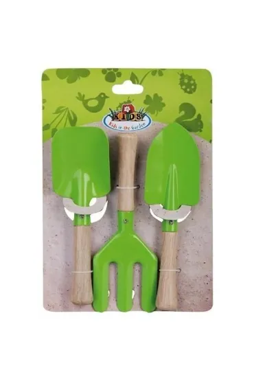 Esschert Design Narz�dzia ogrodowe dla dzieci drewniane 3 szt