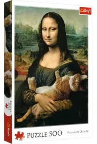 Puzzle 500 el. Mona Lisa i kot Mruczek