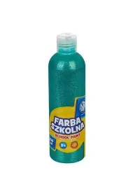 Farba szkolna naturalna tempera brokatowa zielona