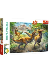 Puzzle 160 el. Walczące Tyranozaury