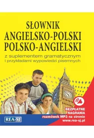 Słownik Angielsko-Polski Polsko-Angielski z suplementem gramatycznym i przykładami wypowiedzi pisem.
