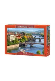 Puzzle 500 el. Widok mostów w Pradze