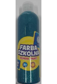 Farba szkolna naturalna tempera brokatowa turkusowa